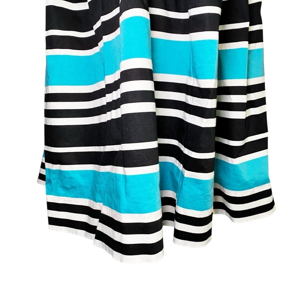 Talbots Black, White, and Blue Striped Midi Dress - Picture 6 of 15
